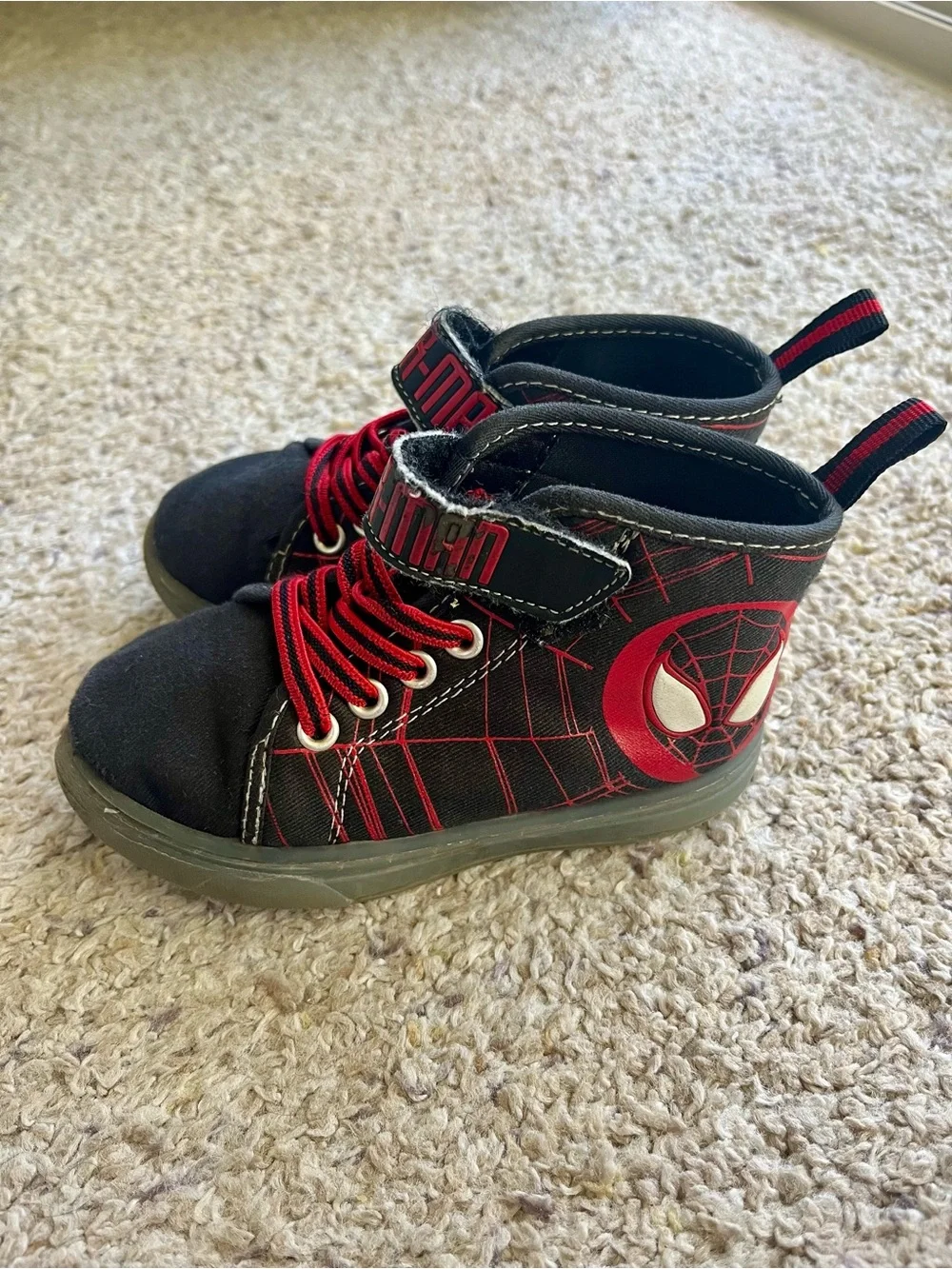Marvel Spiderman Light Up High Top Sneakers - Toddler Size 8